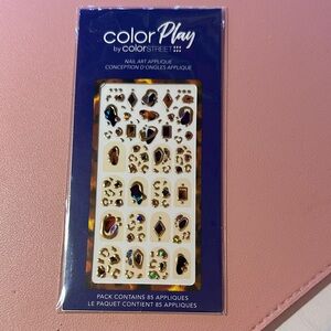 Color Street Nail Art Applique Set - Gold and Multicolor Gems